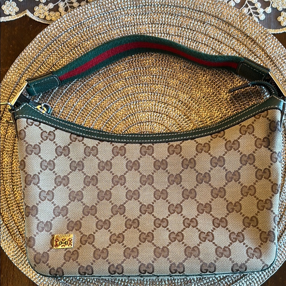 Gucci Brown and Green Women's Bag ( Vintage great condition no rips) authentic